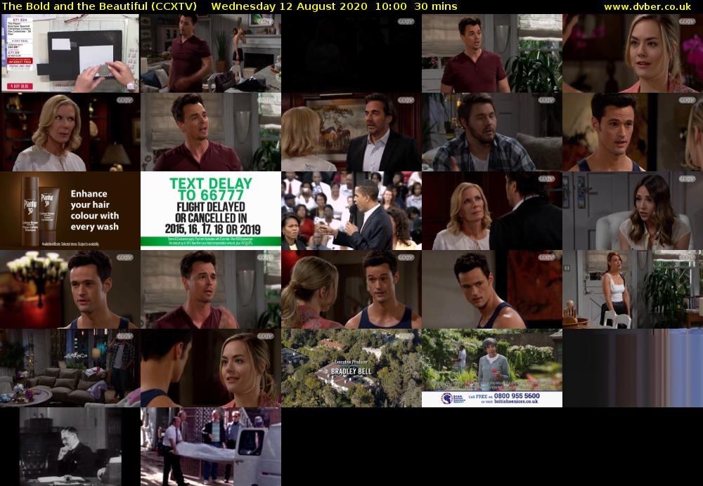 The Bold and the Beautiful (CCXTV) Wednesday 12 August 2020 10:00 - 10:30