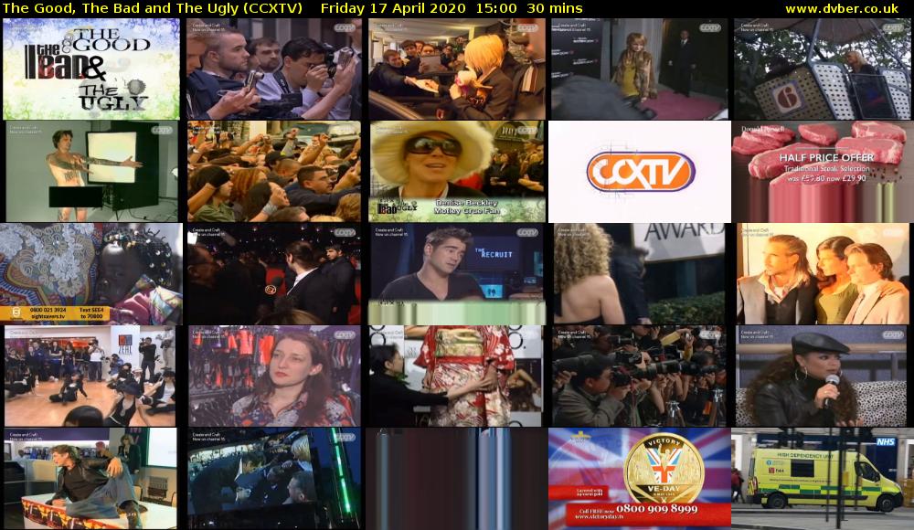 The Good, The Bad and The Ugly (CCXTV) Friday 17 April 2020 15:00 - 15:30