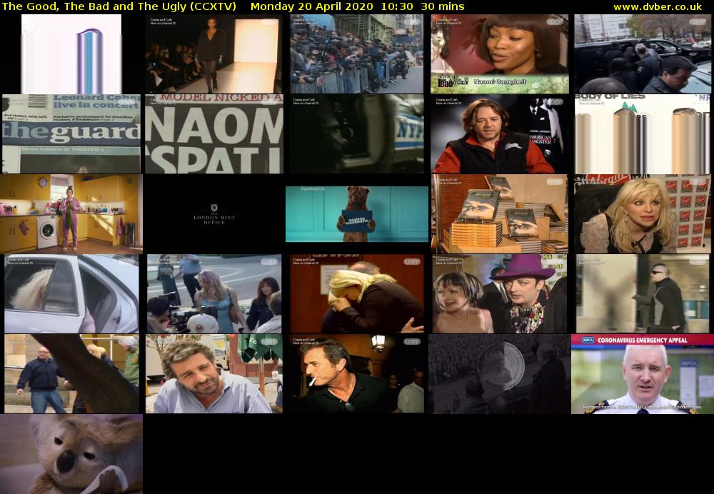 The Good, The Bad and The Ugly (CCXTV) Monday 20 April 2020 10:30 - 11:00