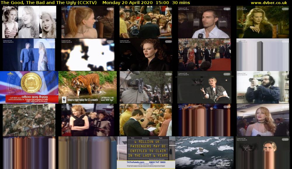 The Good, The Bad and The Ugly (CCXTV) Monday 20 April 2020 15:00 - 15:30