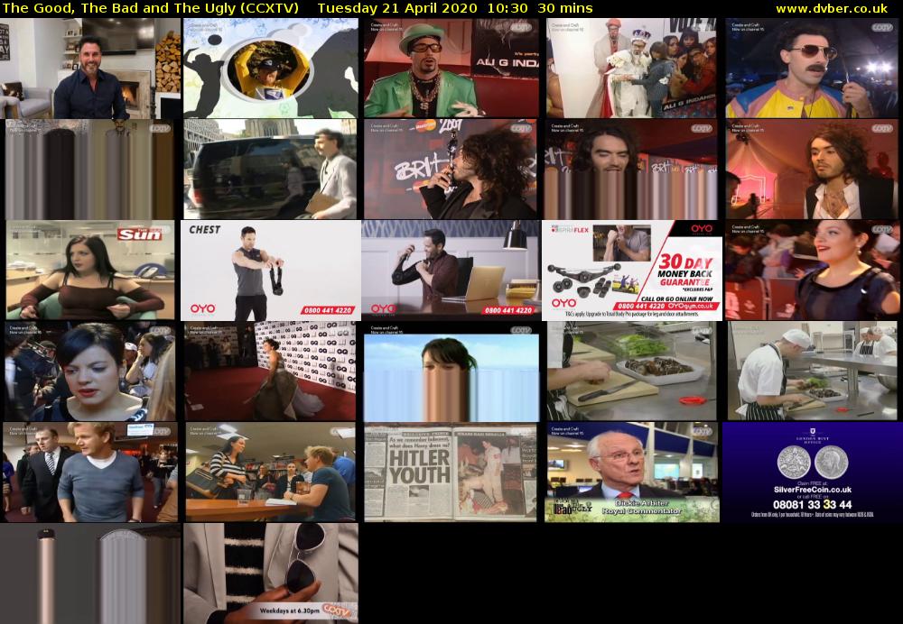 The Good, The Bad and The Ugly (CCXTV) Tuesday 21 April 2020 10:30 - 11:00