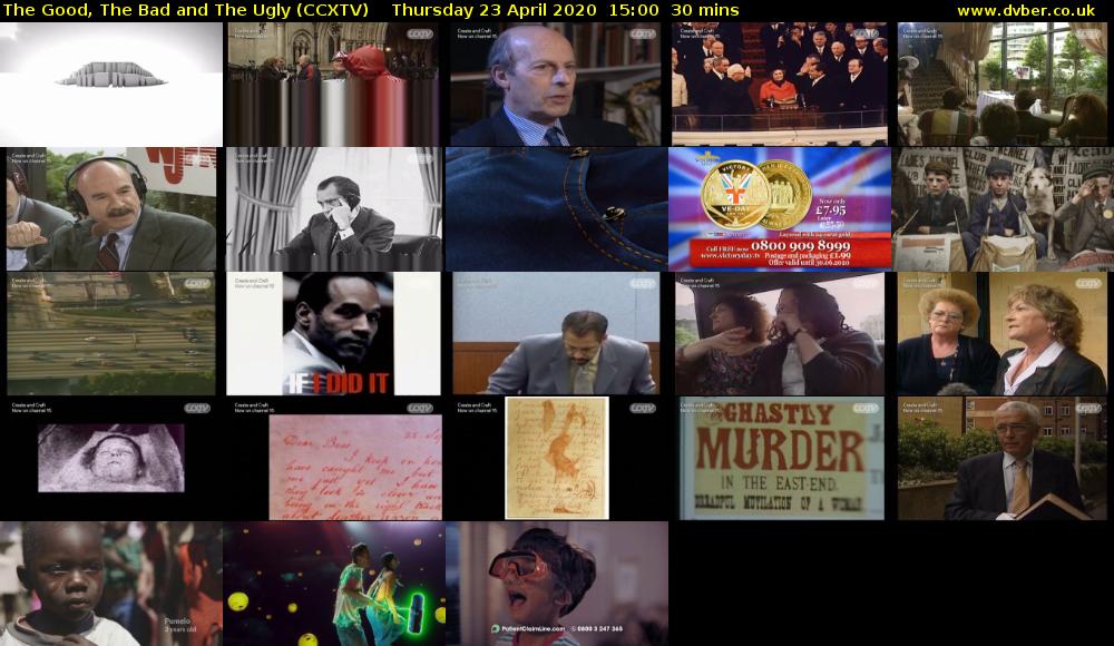 The Good, The Bad and The Ugly (CCXTV) Thursday 23 April 2020 15:00 - 15:30