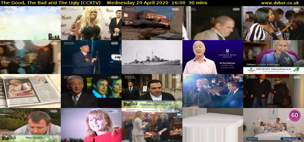 The Good, The Bad and The Ugly (CCXTV) Wednesday 29 April 2020 16:00 - 16:30