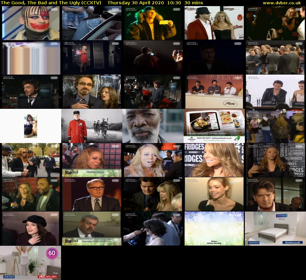 The Good, The Bad and The Ugly (CCXTV) Thursday 30 April 2020 10:30 - 11:00