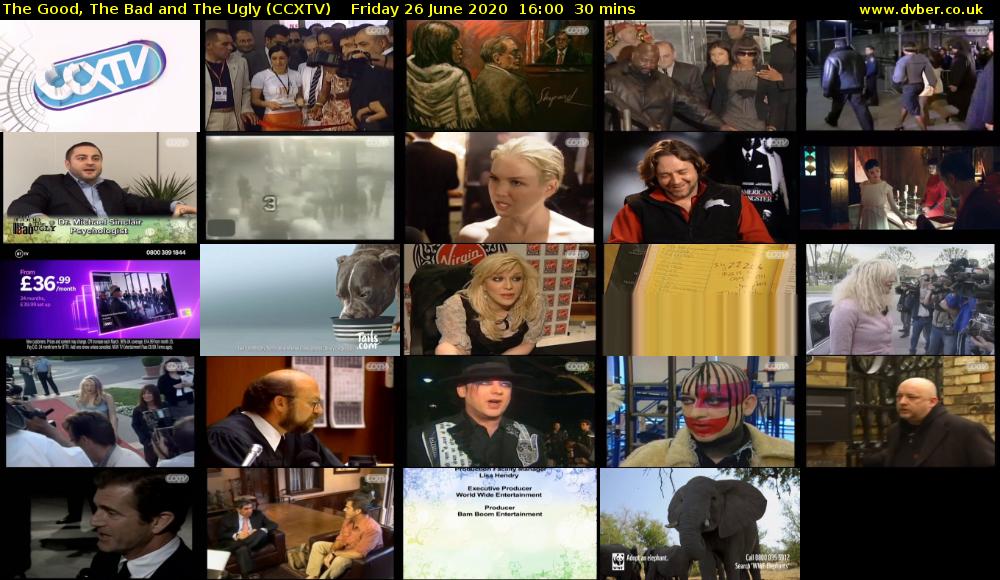 The Good, The Bad and The Ugly (CCXTV) Friday 26 June 2020 16:00 - 16:30