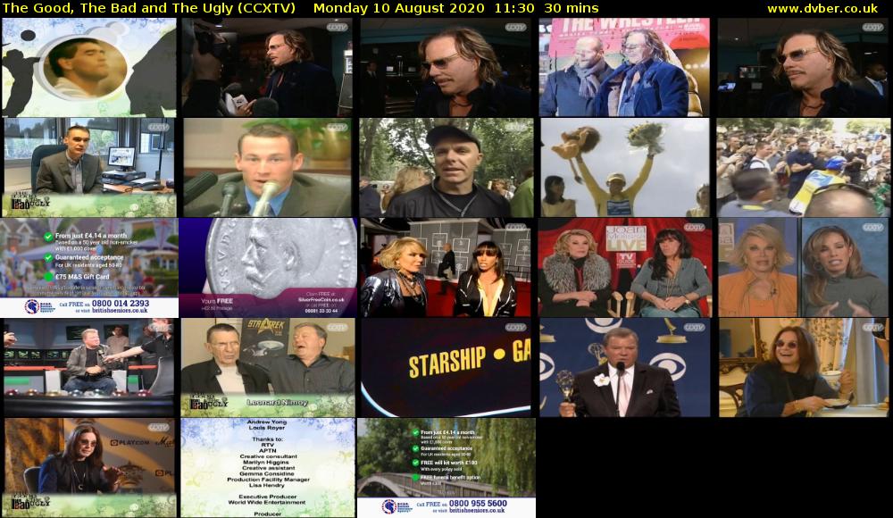 The Good, The Bad and The Ugly (CCXTV) Monday 10 August 2020 11:30 - 12:00
