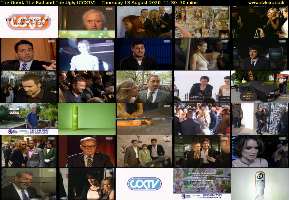 The Good, The Bad and The Ugly (CCXTV) Thursday 13 August 2020 11:30 - 12:00