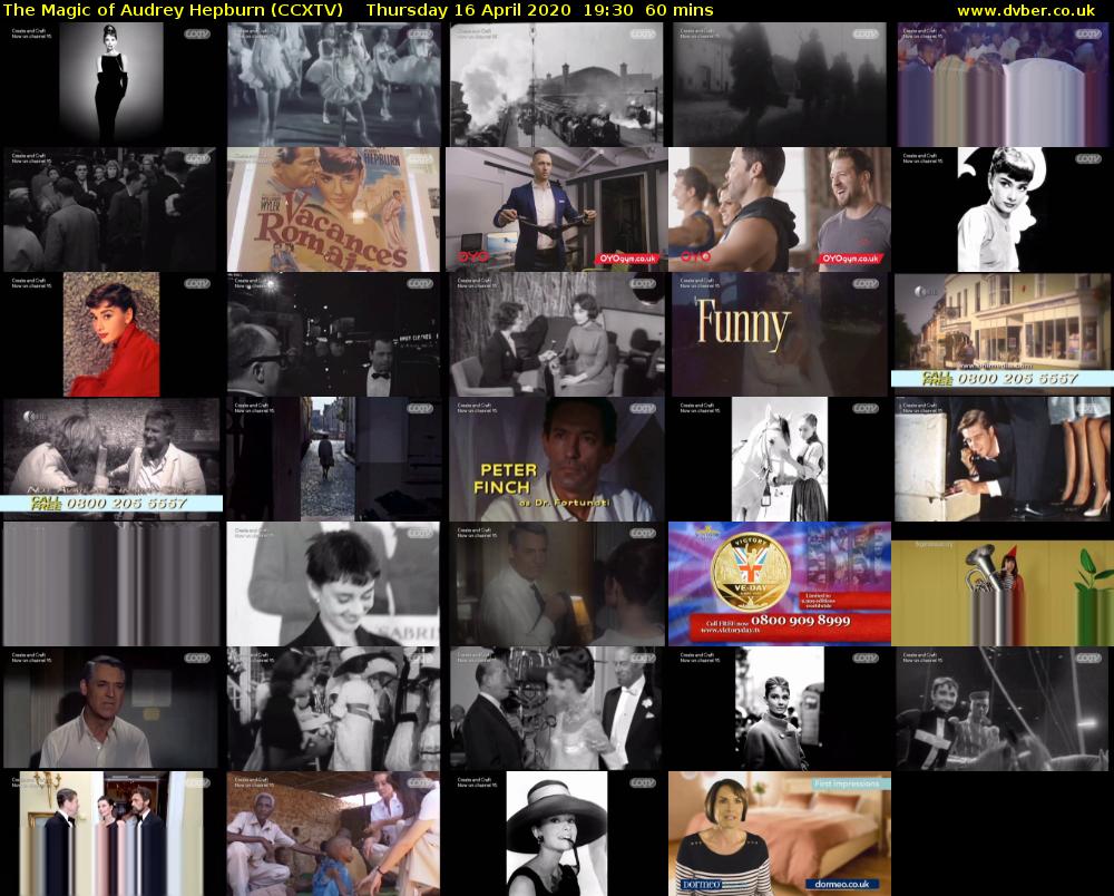 The Magic of Audrey Hepburn (CCXTV) Thursday 16 April 2020 19:30 - 20:30