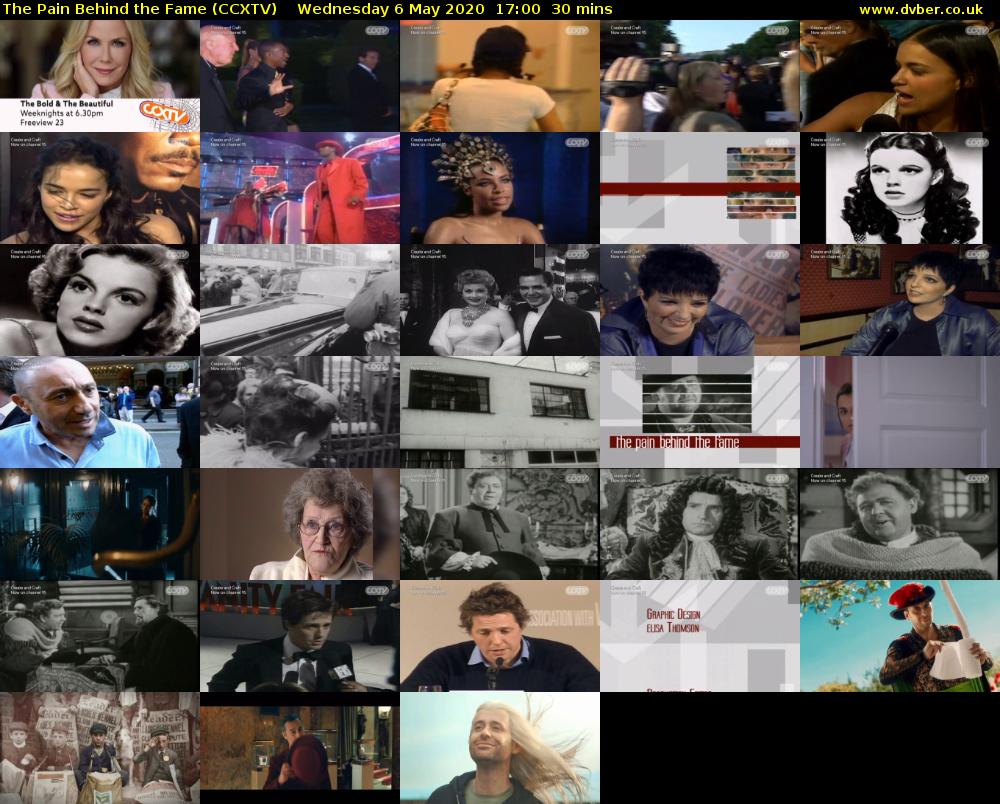 The Pain Behind the Fame (CCXTV) Wednesday 6 May 2020 17:00 - 17:30