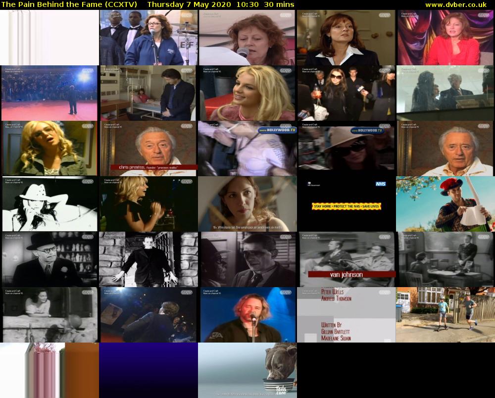 The Pain Behind the Fame (CCXTV) Thursday 7 May 2020 10:30 - 11:00