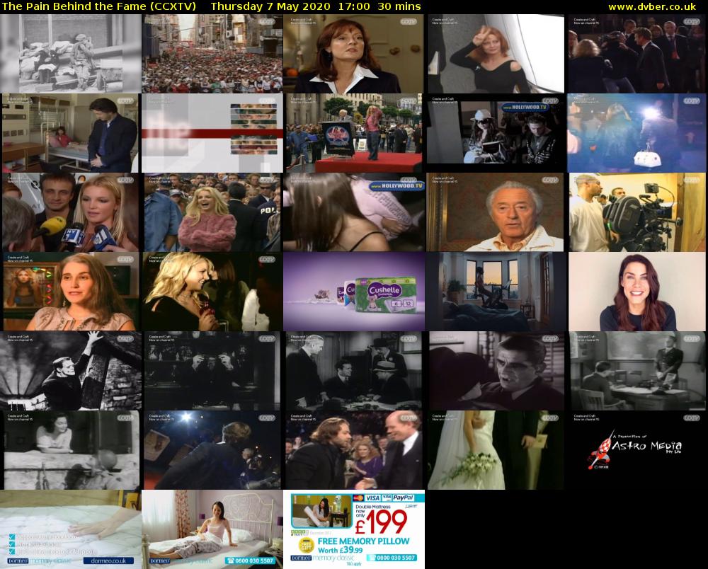 The Pain Behind the Fame (CCXTV) Thursday 7 May 2020 17:00 - 17:30