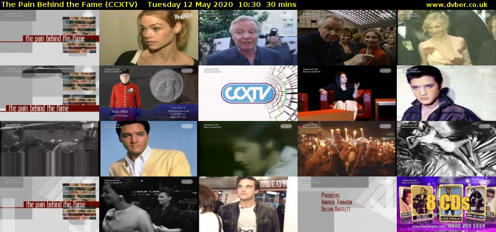 The Pain Behind the Fame (CCXTV) Tuesday 12 May 2020 10:30 - 11:00
