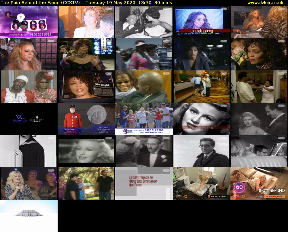 The Pain Behind the Fame (CCXTV) Tuesday 19 May 2020 13:30 - 14:00