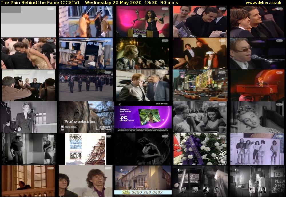The Pain Behind the Fame (CCXTV) Wednesday 20 May 2020 13:30 - 14:00