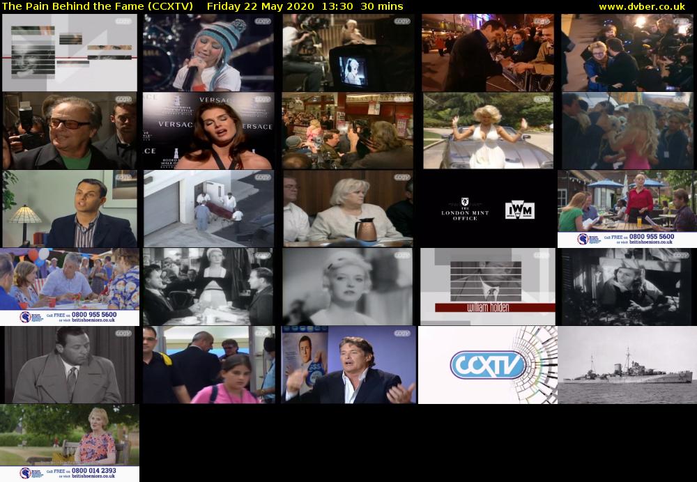 The Pain Behind the Fame (CCXTV) Friday 22 May 2020 13:30 - 14:00