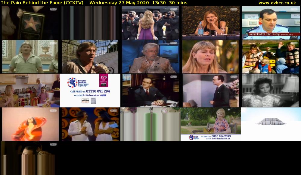 The Pain Behind the Fame (CCXTV) Wednesday 27 May 2020 13:30 - 14:00