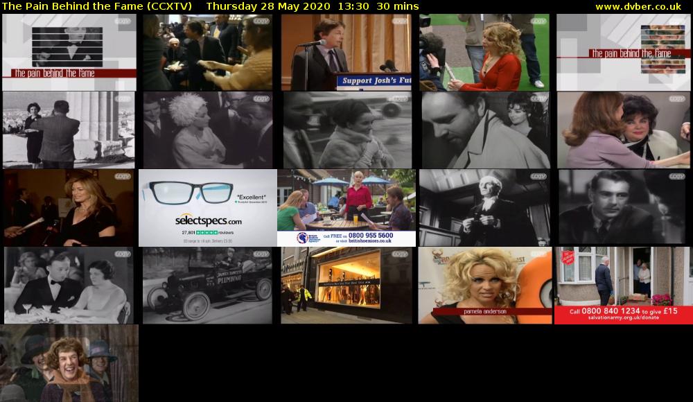 The Pain Behind the Fame (CCXTV) Thursday 28 May 2020 13:30 - 14:00