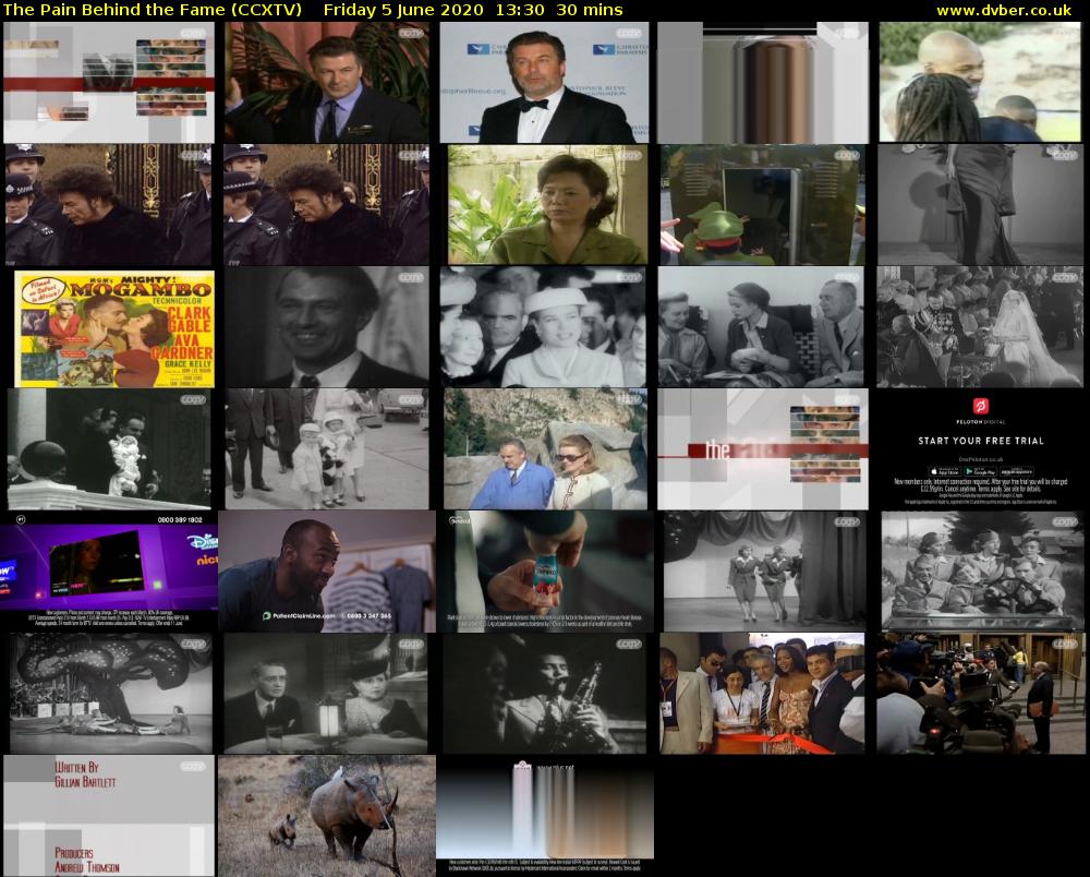 The Pain Behind the Fame (CCXTV) Friday 5 June 2020 13:30 - 14:00