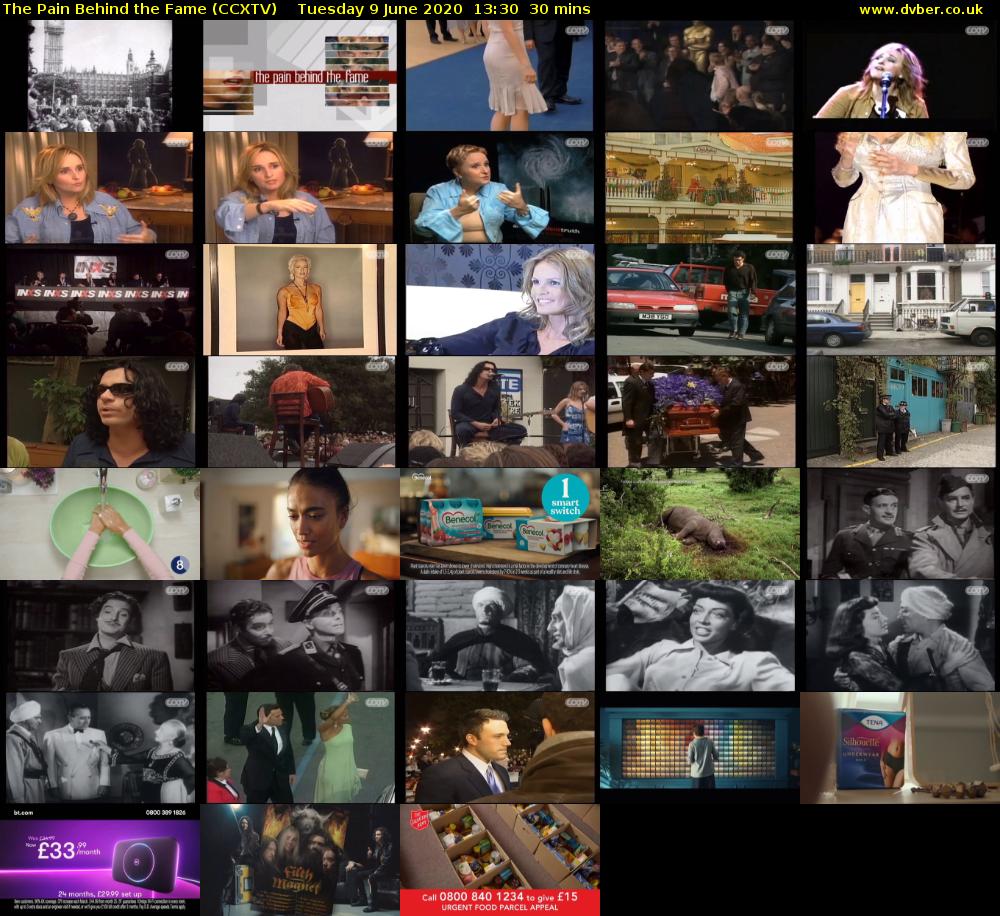 The Pain Behind the Fame (CCXTV) Tuesday 9 June 2020 13:30 - 14:00
