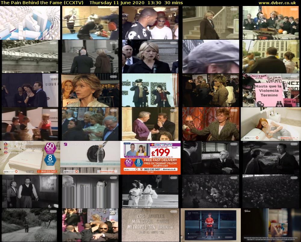 The Pain Behind the Fame (CCXTV) Thursday 11 June 2020 13:30 - 14:00