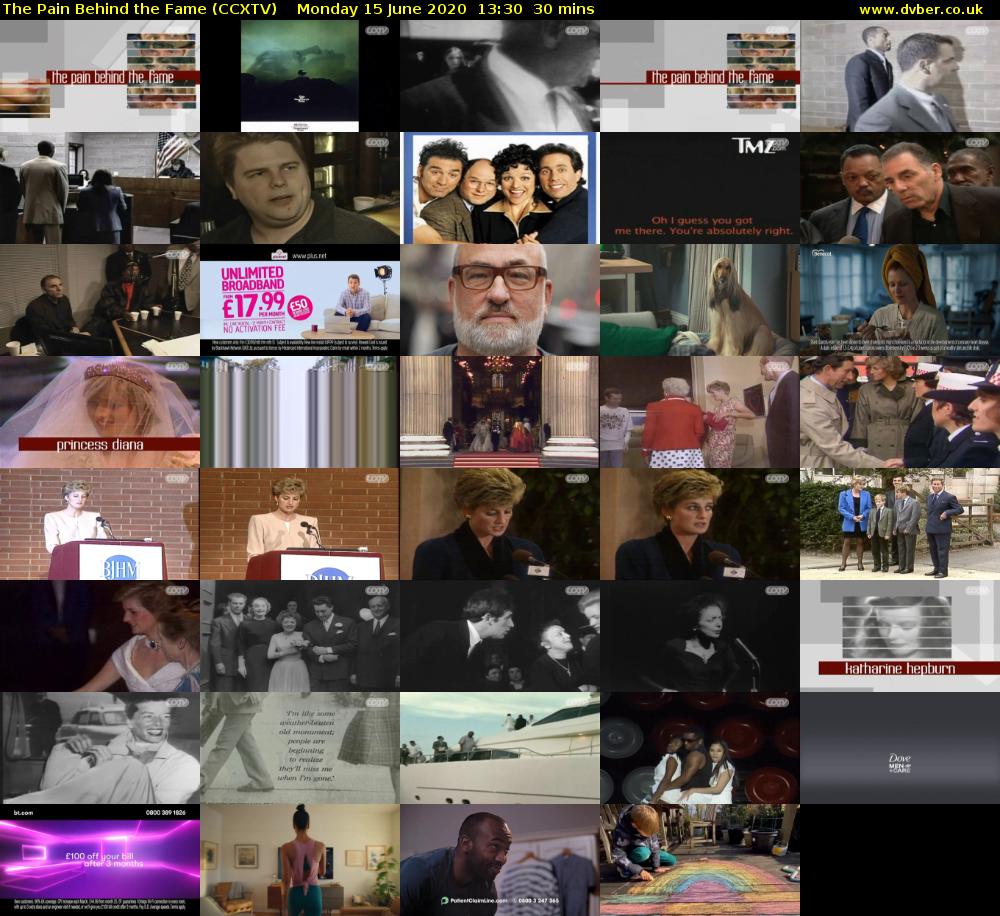 The Pain Behind the Fame (CCXTV) Monday 15 June 2020 13:30 - 14:00