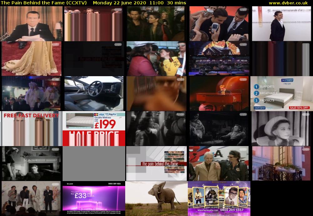 The Pain Behind the Fame (CCXTV) Monday 22 June 2020 11:00 - 11:30