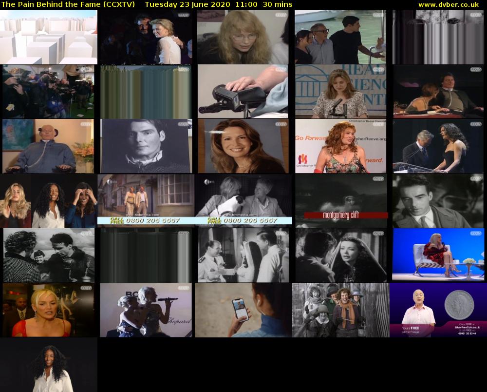 The Pain Behind the Fame (CCXTV) Tuesday 23 June 2020 11:00 - 11:30