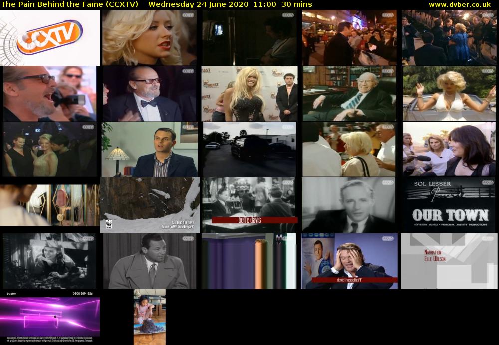 The Pain Behind the Fame (CCXTV) Wednesday 24 June 2020 11:00 - 11:30