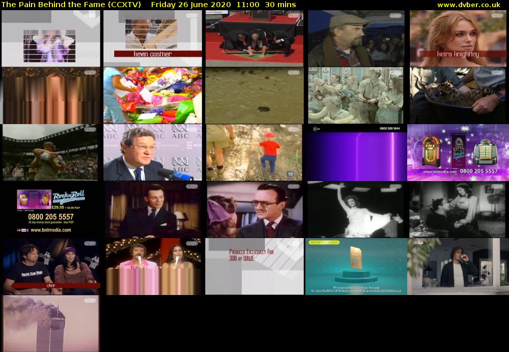 The Pain Behind the Fame (CCXTV) Friday 26 June 2020 11:00 - 11:30