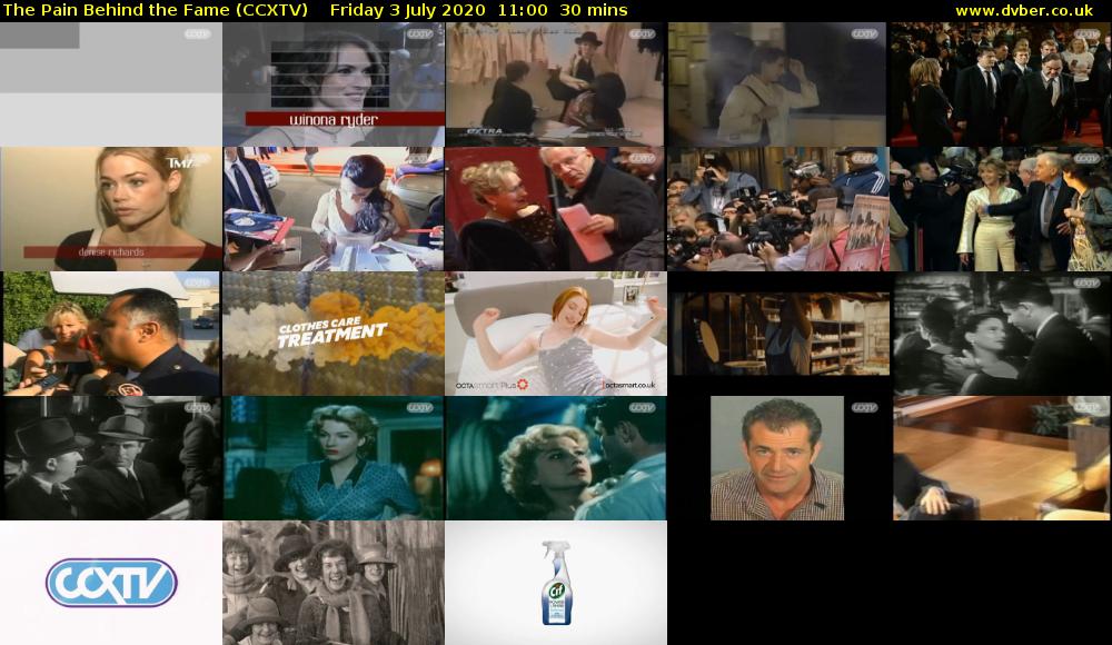 The Pain Behind the Fame (CCXTV) Friday 3 July 2020 11:00 - 11:30