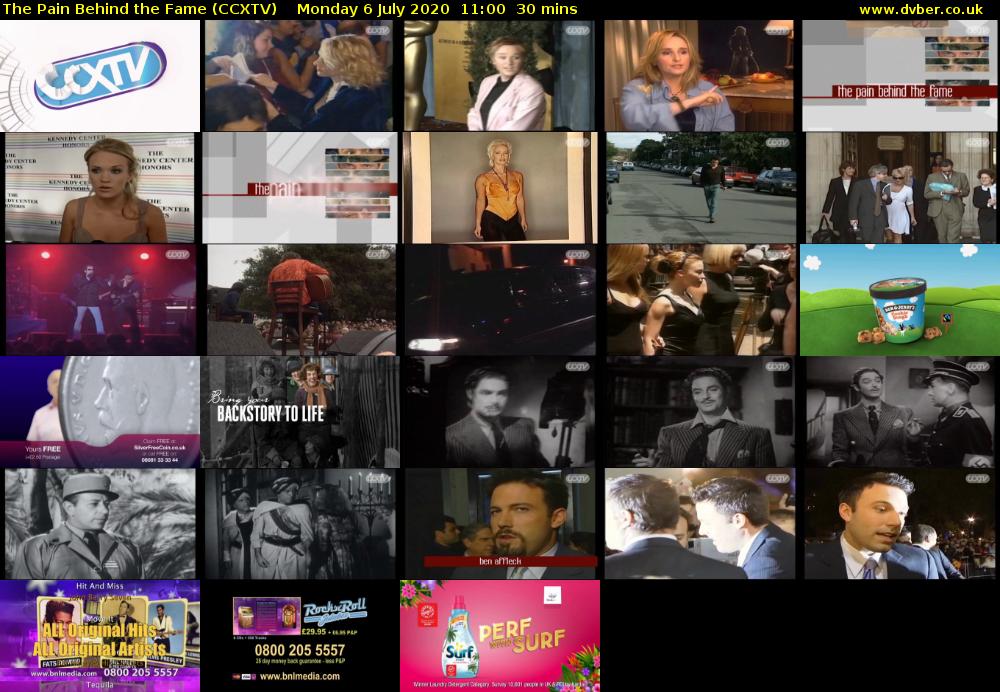 The Pain Behind the Fame (CCXTV) Monday 6 July 2020 11:00 - 11:30