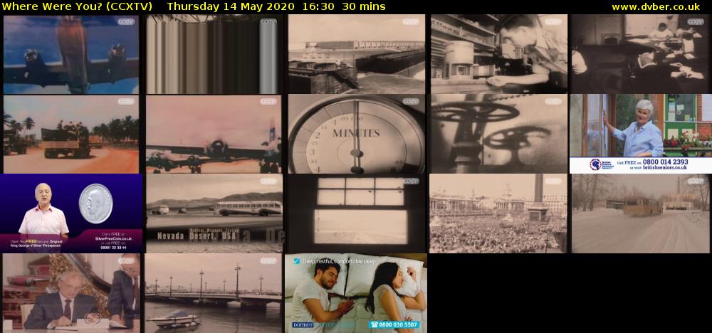 Where Were You? (CCXTV) Thursday 14 May 2020 16:30 - 17:00