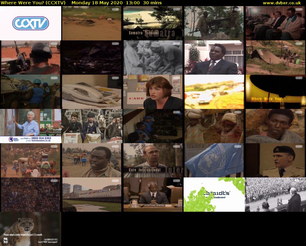 Where Were You? (CCXTV) Monday 18 May 2020 13:00 - 13:30