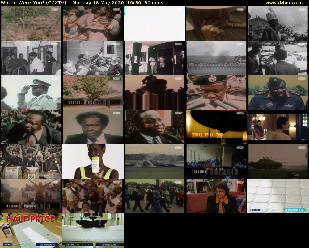 Where Were You? (CCXTV) Monday 18 May 2020 16:30 - 17:00