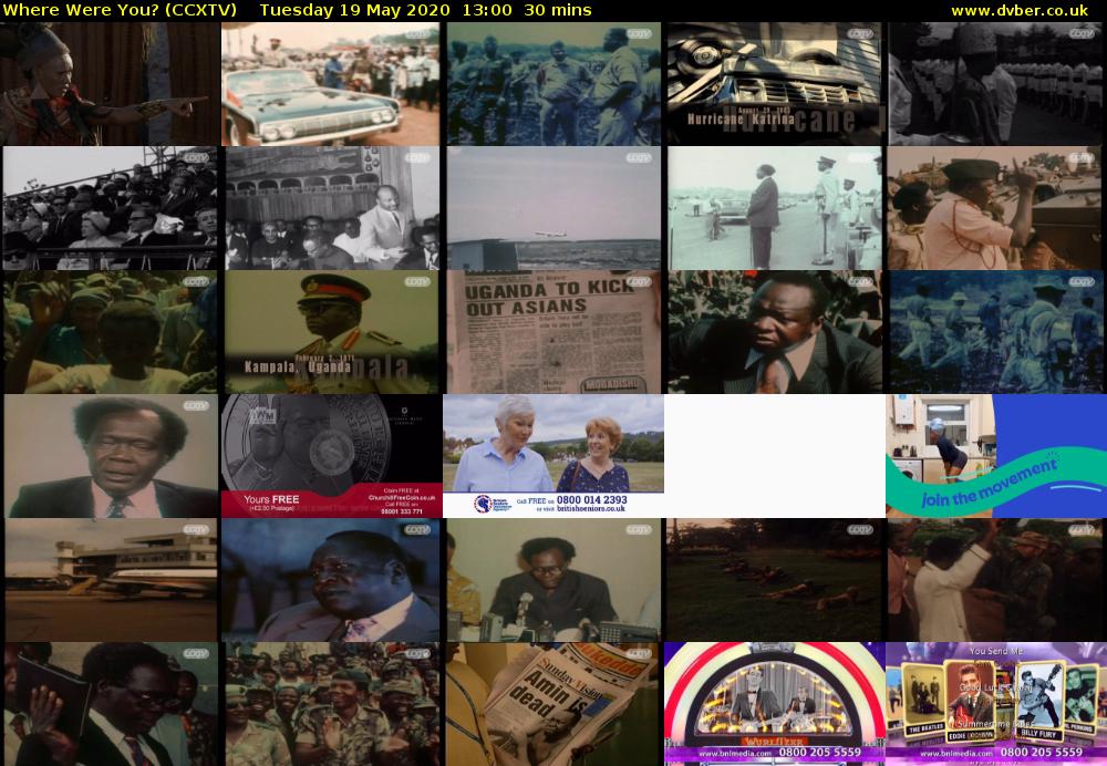Where Were You? (CCXTV) Tuesday 19 May 2020 13:00 - 13:30