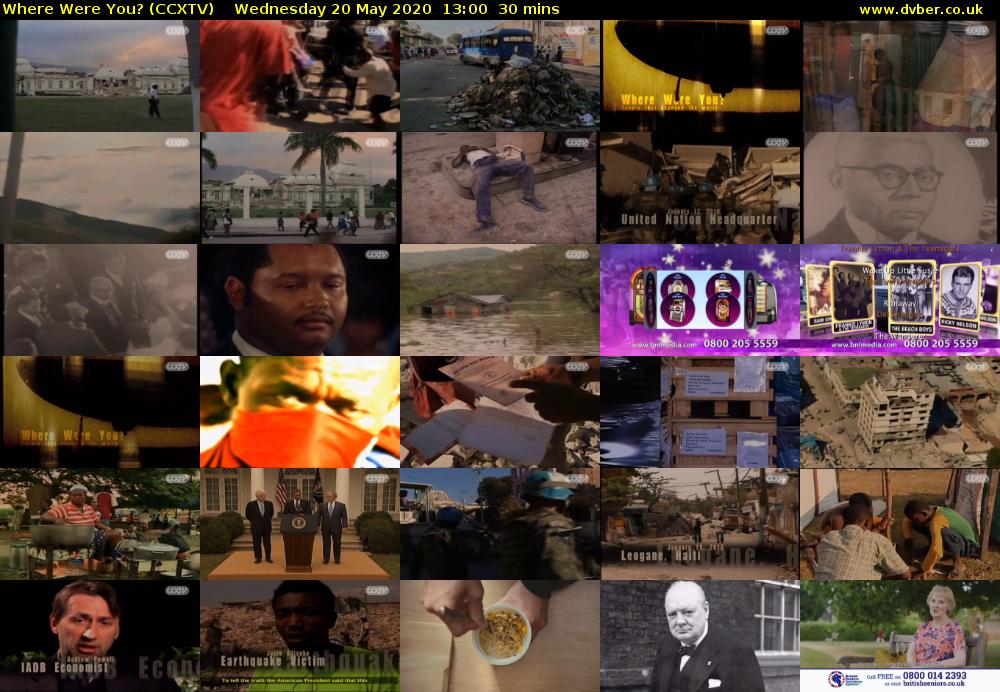 Where Were You? (CCXTV) Wednesday 20 May 2020 13:00 - 13:30