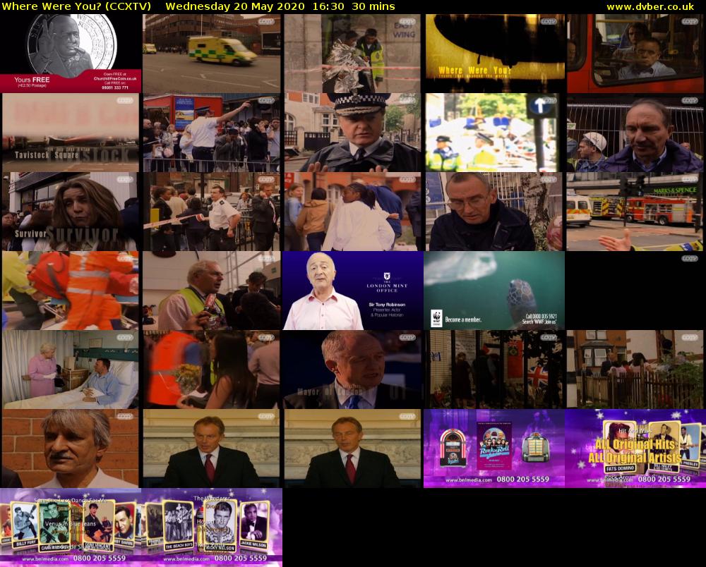Where Were You? (CCXTV) Wednesday 20 May 2020 16:30 - 17:00