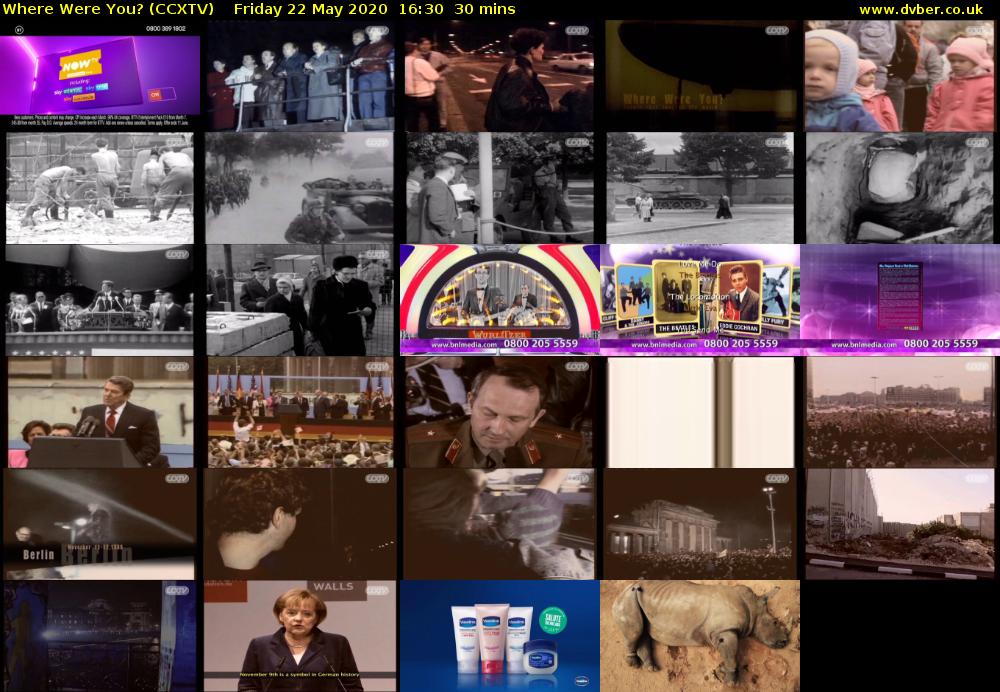 Where Were You? (CCXTV) Friday 22 May 2020 16:30 - 17:00