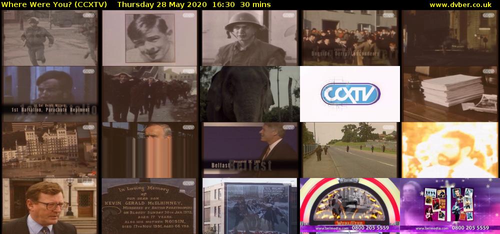 Where Were You? (CCXTV) Thursday 28 May 2020 16:30 - 17:00