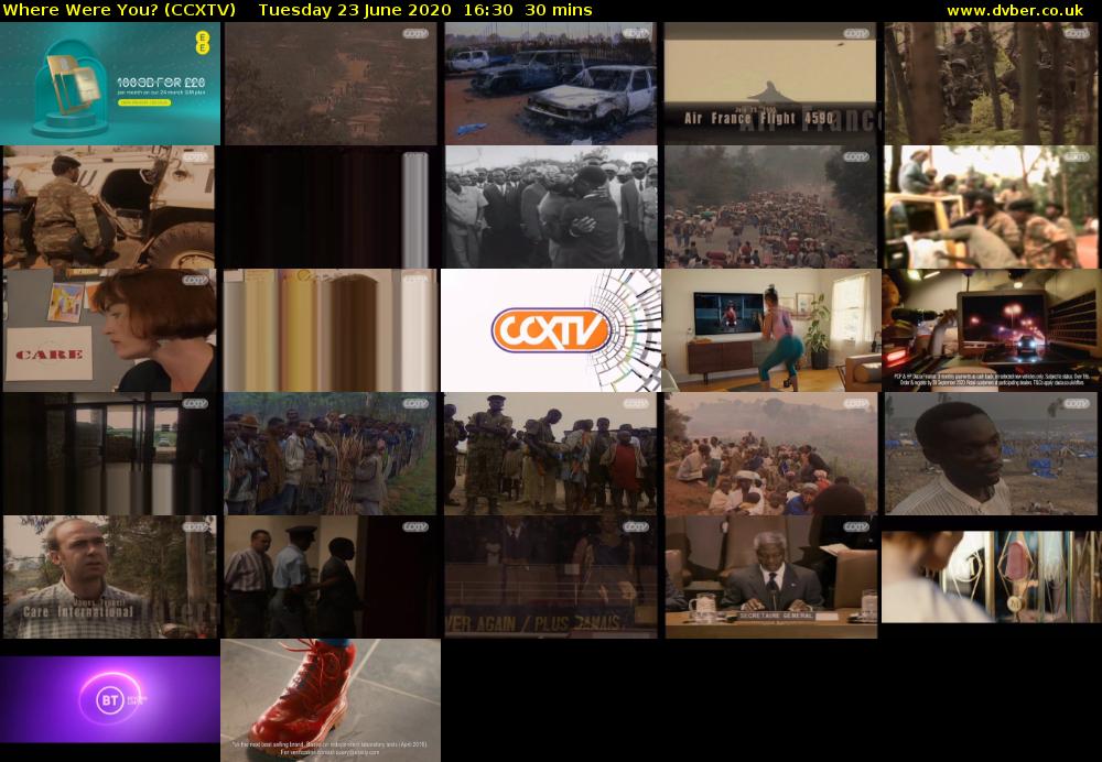 Where Were You? (CCXTV) Tuesday 23 June 2020 16:30 - 17:00