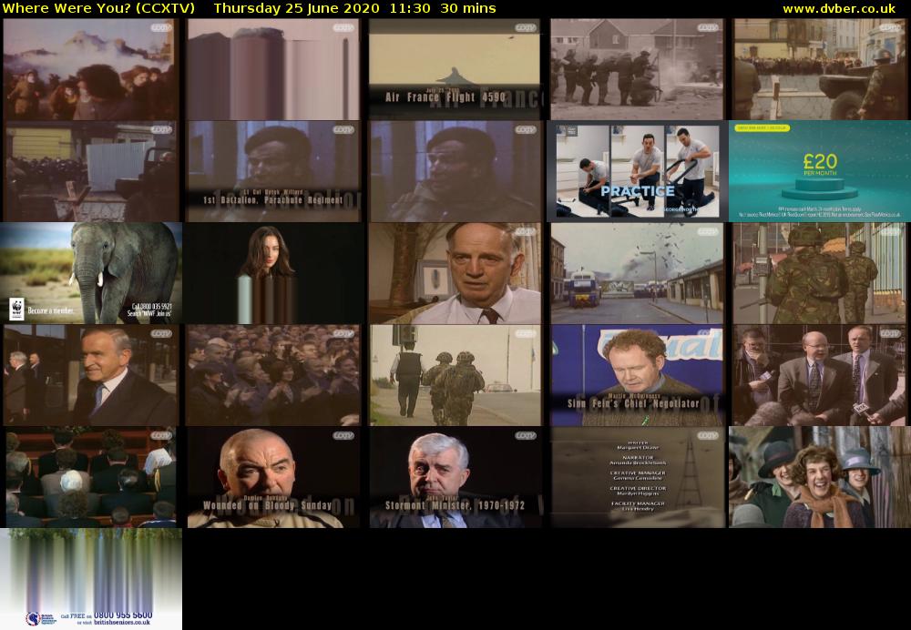 Where Were You? (CCXTV) Thursday 25 June 2020 11:30 - 12:00