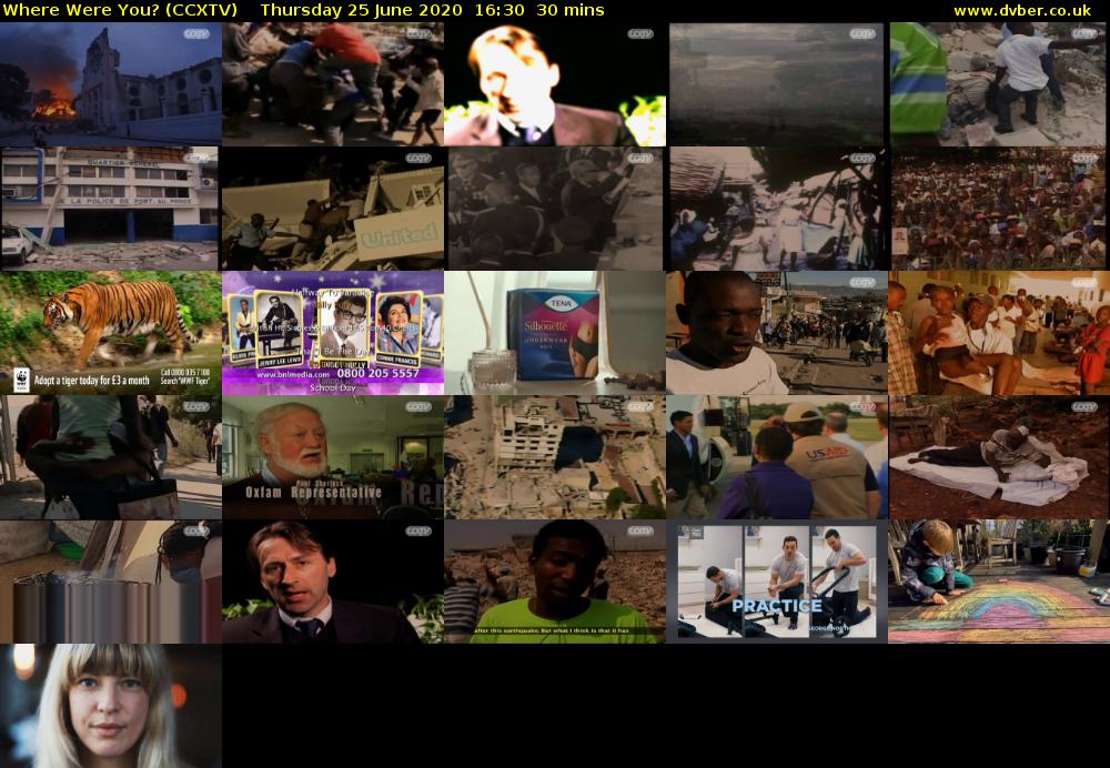 Where Were You? (CCXTV) Thursday 25 June 2020 16:30 - 17:00