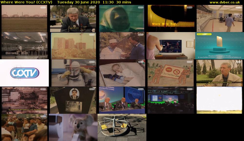 Where Were You? (CCXTV) Tuesday 30 June 2020 11:30 - 12:00