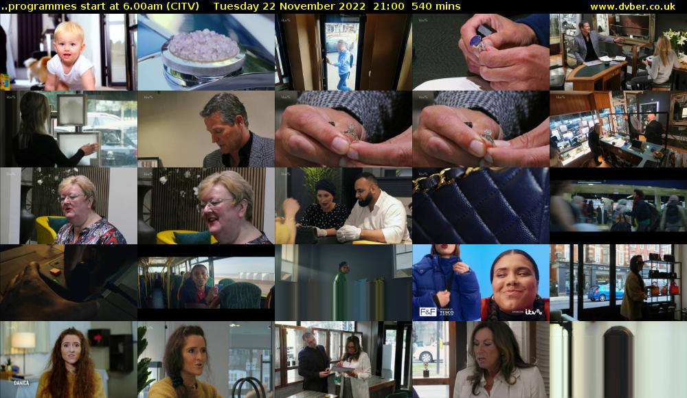 ..programmes start at 6.00am (CITV) Tuesday 22 November 2022 21:00 - 06:00