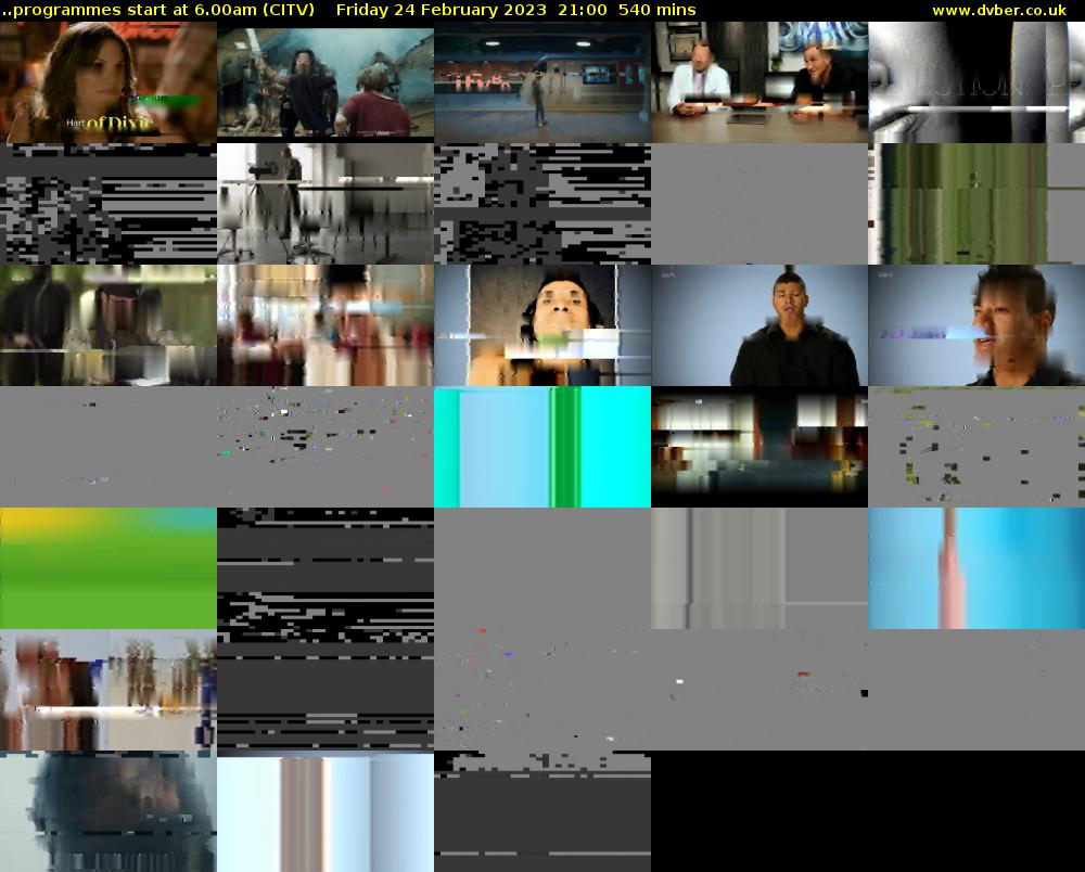 ..programmes start at 6.00am (CITV) Friday 24 February 2023 21:00 - 06:00