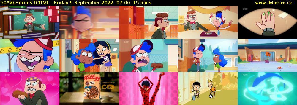 50/50 Heroes (CITV) Friday 9 September 2022 07:00 - 07:15