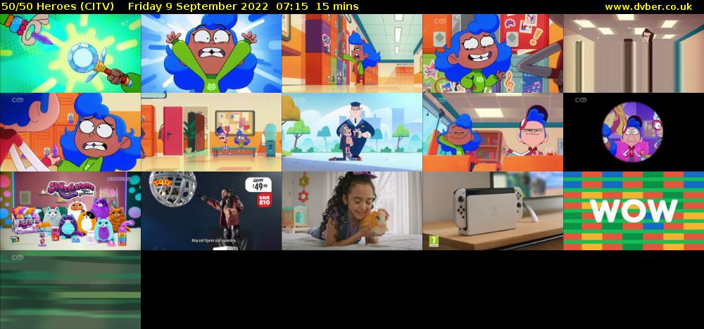 50/50 Heroes (CITV) Friday 9 September 2022 07:15 - 07:30