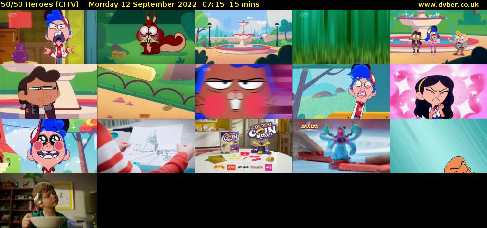 50/50 Heroes (CITV) Monday 12 September 2022 07:15 - 07:30