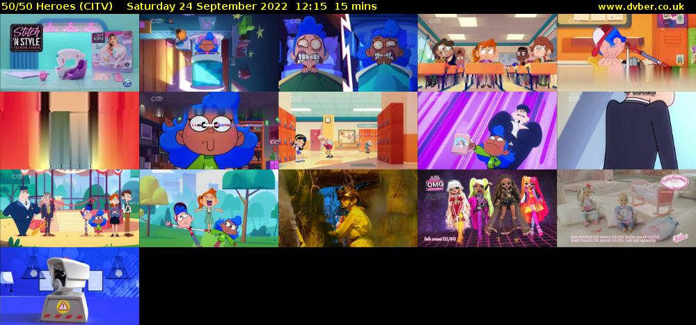 50/50 Heroes (CITV) Saturday 24 September 2022 12:15 - 12:30