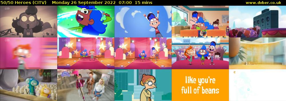 50/50 Heroes (CITV) Monday 26 September 2022 07:00 - 07:15